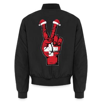 Drapeau de la Suisse Noël Symbole de la paix utilisé - Bomber unisexe - noir - Dos - AI Model Male 185 light (185cm)
