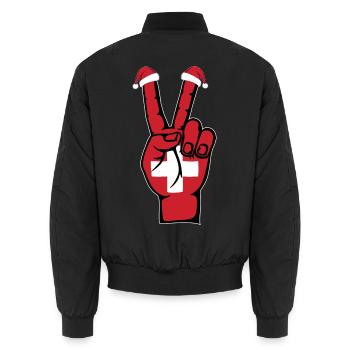 Drapeau de la Suisse Noël Symbole de la paix - Bomber unisexe - noir - Dos - AI Model Male 185 light (185cm)