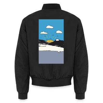 Lever du soleil sur Bergen - Bomber unisexe - noir - Dos - AI Model Male 185 light (185cm)