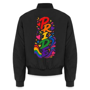 Pride Month Outfit Geschenk für Frauen Männer - Unisex Bomberjacke - Schwarz - Hinten - AI Model Male 185 light (185cm)