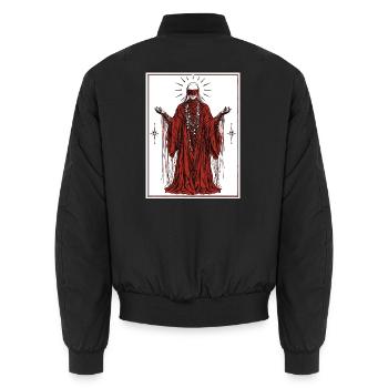 Karmesinrote Augenbindende Entität Halloween - Unisex Bomberjacke - Schwarz - Hinten - AI Model Male 185 light (185cm)