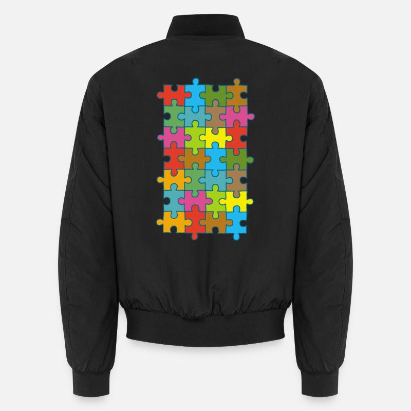 Multicolored puzzle Unisex Bomber Jacket