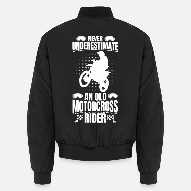 Never Underestimate Old Motocross Rider Unisex Bomberjacke