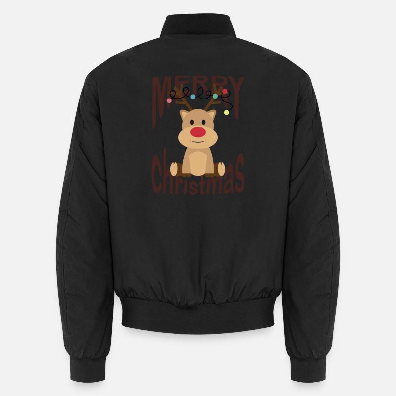 Merry Christmas Reindeer Unisex Bomber Jacket