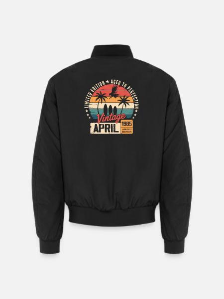 1985 April Birthday Legend April 1985 - Unisex Bomber Jacket - black