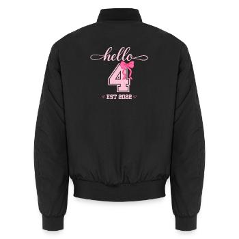 Hello 4 Est 2022 Mädchen Geburtstag Design - Unisex Bomberjacke - Schwarz - Hinten - AI Model Male 185 light (185cm)