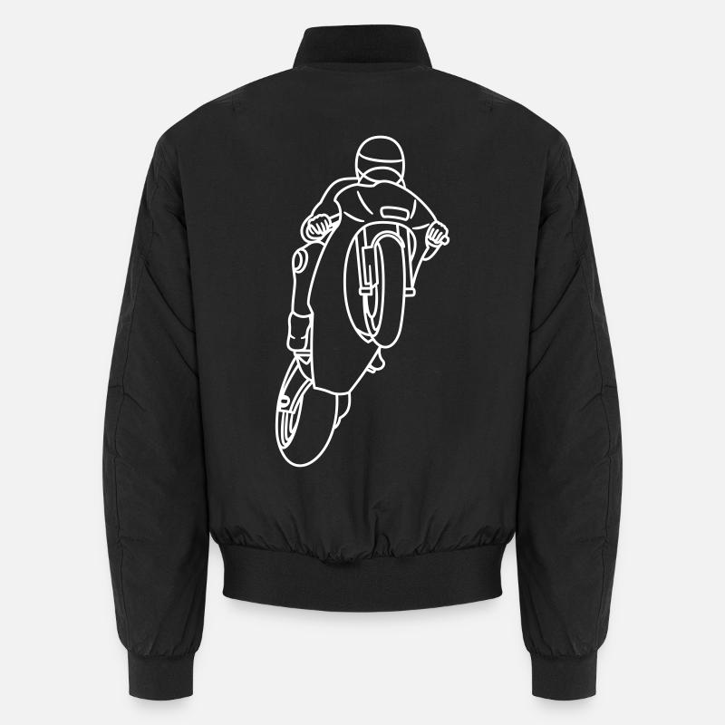 Wheelie extrem mit Rennmotorrad - hell Unisex Bomberjacke