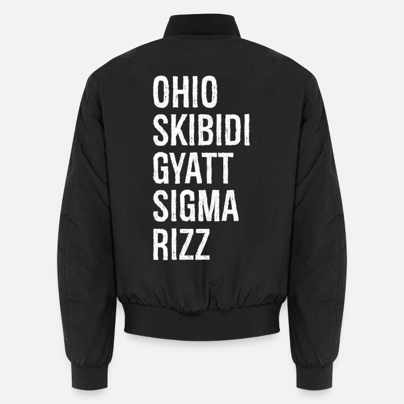 Ohio Skibidi Gyatt Sigma Rizz - Unisex Bomber Jacket - black