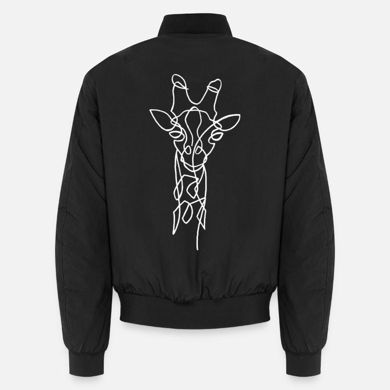 Skizze der weißen Giraffe Unisex Bomberjacke