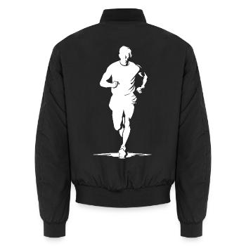 Jogger - Unisex Bomberjacke - Schwarz - Hinten - AI Model Male 185 light (185cm)