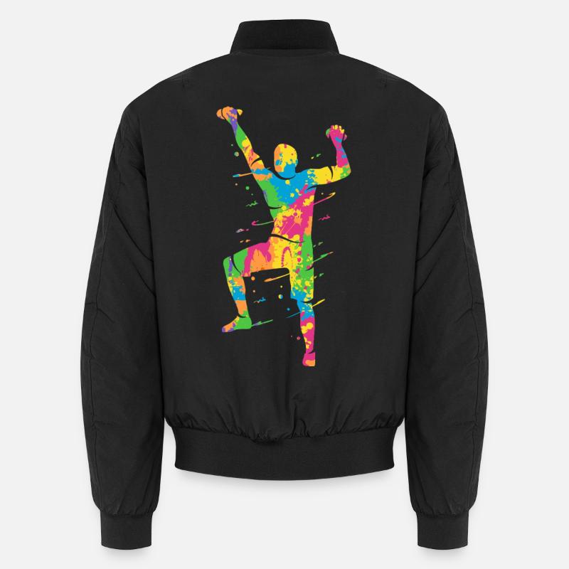 Klettern Berge bunt Kletterer Bouldern Unisex Bomberjacke