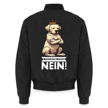 Avant que vous ne demandiez : pas de propriétaire de Labrador Labrador - Bomber unisexe - noir - Dos - AI Model Male 185 light (185cm)