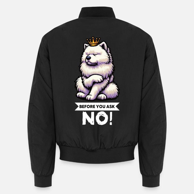 Before You Ask Samojede Samojedenbesitzer  Unisex Bomberjacke