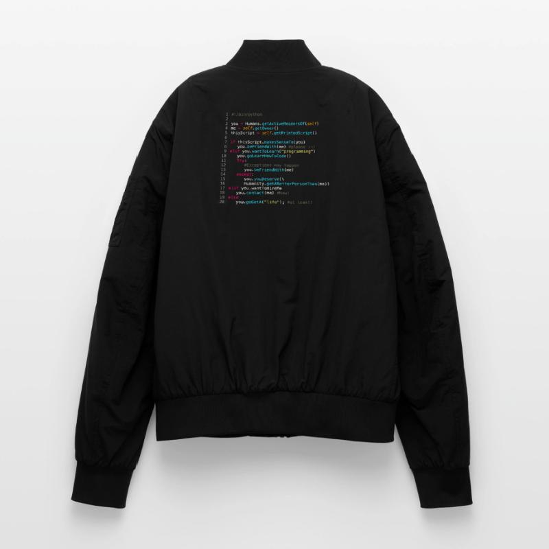 Être amis avec les programmeurs (en Python) Bomber unisexe