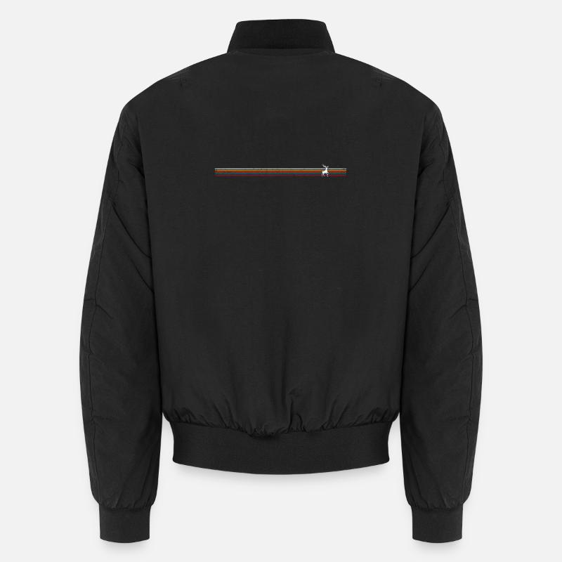 Nordic Reindeer on Retro Stripes Unisex Bomber Jacket