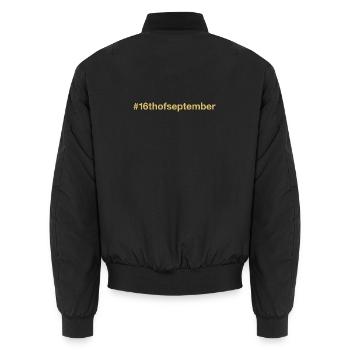 geboren am 16. September Geburstag birthday - Unisex Bomberjacke - Schwarz - Hinten - AI Model Male 185 light (185cm)