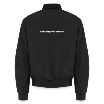 Schlamperklamotte No.3 White - Unisex Bomberjacke - Schwarz - Hinten - AI Model Male 185 light (185cm)