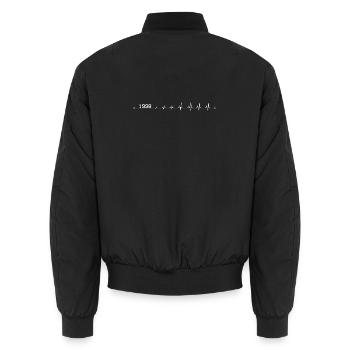 Pulse of 1998 - Unisex Bomber Jacket - black - Back - AI Model Male 185 light (185cm)
