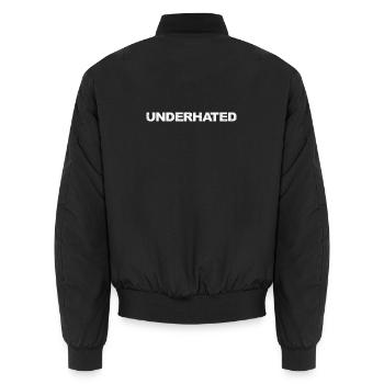 Underhated White by Falsches Design - Unisex Bomberjacke - Schwarz - Hinten - AI Model Male 185 light (185cm)