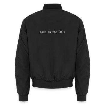 90er Jahre Made in the 90s Spruch - Unisex Bomberjacke - Schwarz - Hinten - AI Model Male 185 light (185cm)