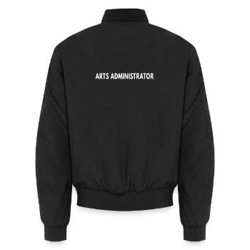 Arts Administrator - Unisex Bomber Jacket - black - Back - AI Model Male 185 light (185cm)