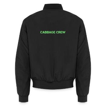 Cabbage Crew Lettrage Vegan - Bomber unisexe - noir - Dos - AI Model Male 185 light (185cm)