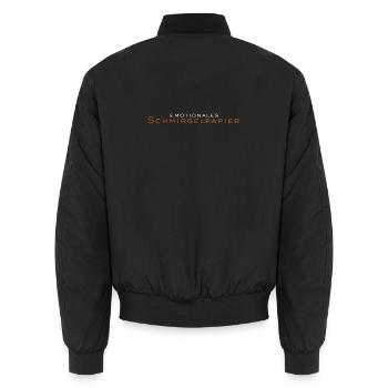 Emotionales Schmiergelpapier - Unisex Bomberjacke - Schwarz - Hinten - AI Model Male 185 light (185cm)