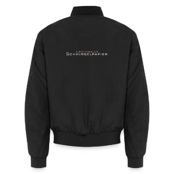 Emotionales Schmirgelpapier - Unisex Bomberjacke - Schwarz - Hinten - AI Model Male 185 light (185cm)