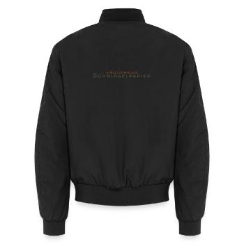 Emotionales Schmirgelpapier - Unisex Bomberjacke - Schwarz - Hinten - AI Model Male 185 light (185cm)