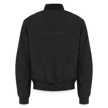 Ich muss doch sehr bitten – Charmantes Statement - Unisex Bomberjacke - Schwarz - Hinten - AI Model Male 185 light (185cm)
