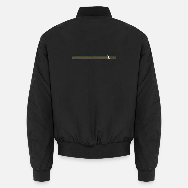 Gestreifte Kaninchen-Silhouette - Unisex Bomberjacke - Schwarz