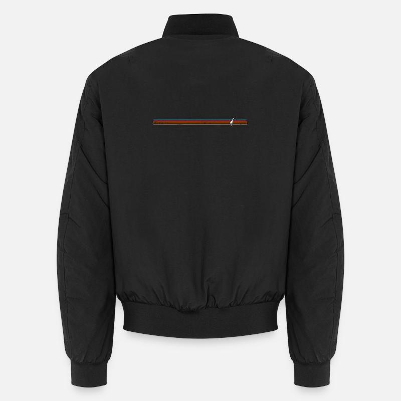 Giraffe auf bunter Streifenhintergrund Unisex Bomberjacke