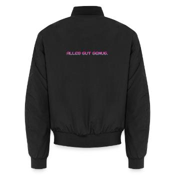 Alles gut genug / Lustiges T-Shirt für jeden Tag - Unisex Bomberjacke - Schwarz - Hinten - AI Model Male 185 light (185cm)