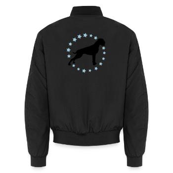 Boxer Zodiac 2 color - Unisex Bomber Jacket - black - Back - AI Model Male 185 light (185cm)