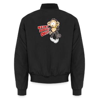 NEIN! DOCH! OH! Bananen! - Unisex Bomberjacke - Schwarz - Hinten - AI Model Male 185 light (185cm)