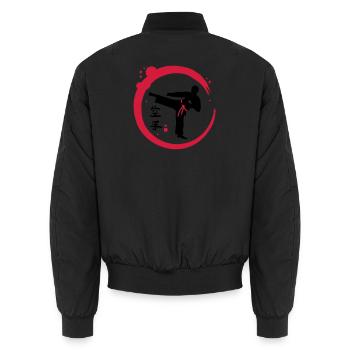 Karaté calligraphie - Bomber unisexe - noir - Dos - AI Model Male 185 light (185cm)