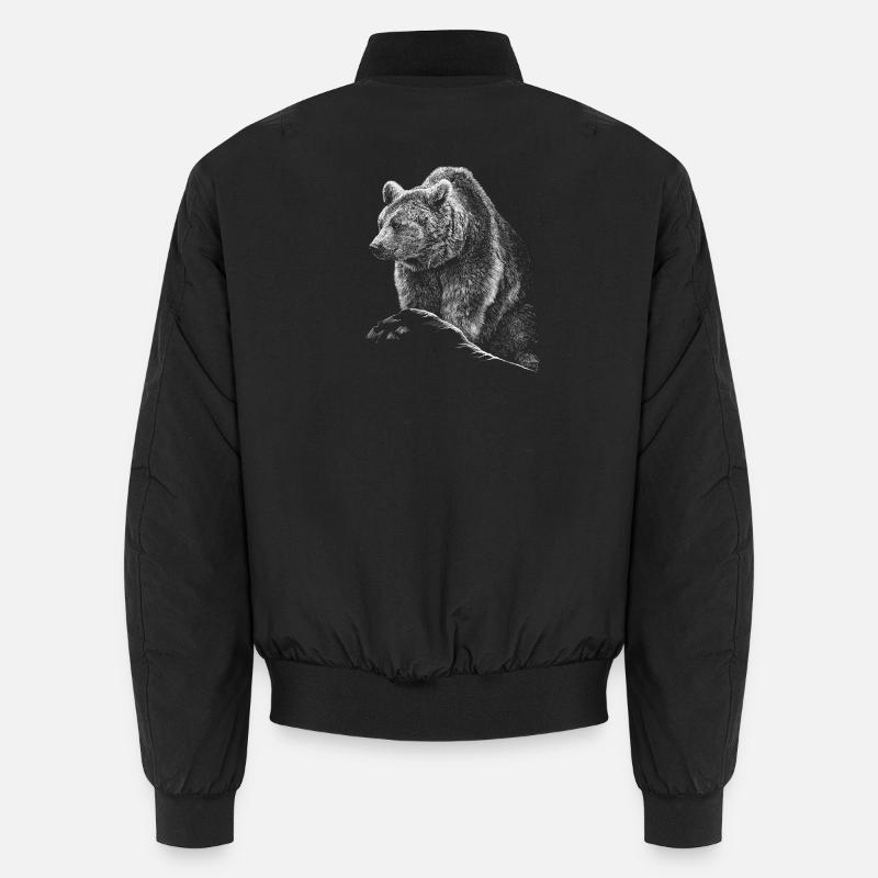 Bear - Unisex Bomber Jacket - black