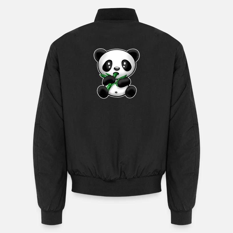 Panda avec du bambou - Bomber unisexe - noir