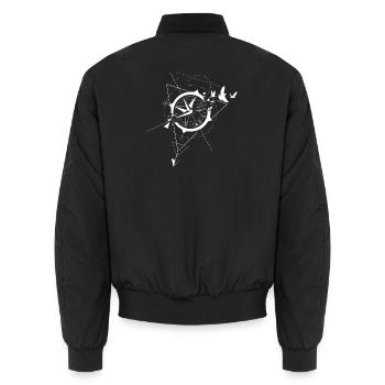 Kompass - Unisex Bomberjacke - Schwarz - Hinten - AI Model Male 185 light (185cm)