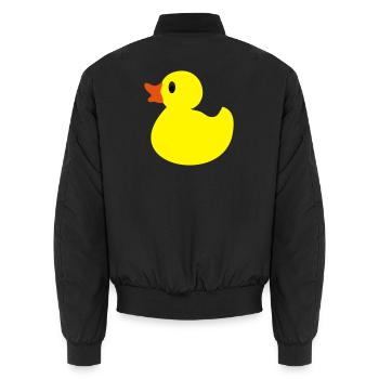 Lustige kleine Ente in gelb - Unisex Bomberjacke - Schwarz - Hinten - AI Model Male 185 light (185cm)