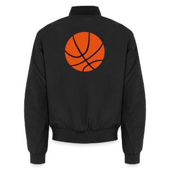 Basketball - Unisex Bomber Jacket - black - Back - AI Model Male 185 light (185cm)