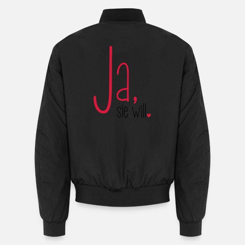 Ja sie will Junggesellin Junggesellenabschied - Unisex Bomberjacke - Schwarz