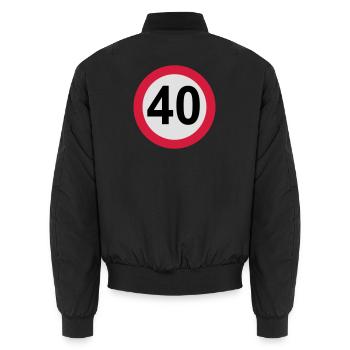 6061912 128071866 40 - Bomber unisexe - noir - Dos - AI Model Male 185 light (185cm)