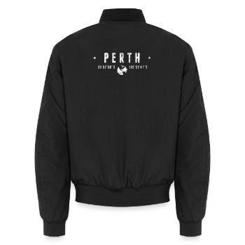 Perth - Unisex Bomberjacke - Schwarz - Hinten - AI Model Male 185 light (185cm)