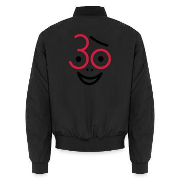 Juhu 30 ans! - Bomber unisexe - noir - Dos - AI Model Male 185 light (185cm)