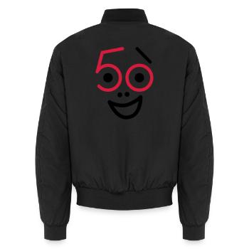 50 ans et toujours frais! - Bomber unisexe - noir - Dos - AI Model Male 185 light (185cm)