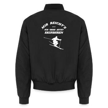 Skifahren Skifahrer T-Shirt Geschenk - Unisex Bomberjacke - Schwarz - Hinten - AI Model Male 185 light (185cm)