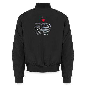 Love the whales - I love whales - Baleines - Unisex Bomber Jacket - black - Back - AI Model Male 185 light (185cm)