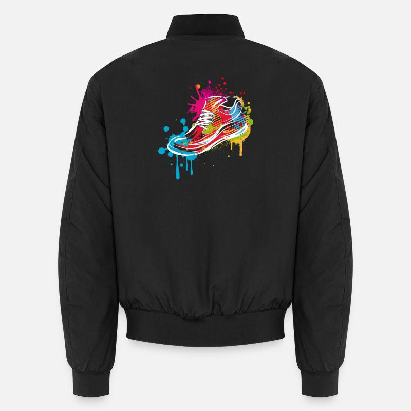 Sneaker Graffiti - Unisex Bomberjacke - Schwarz