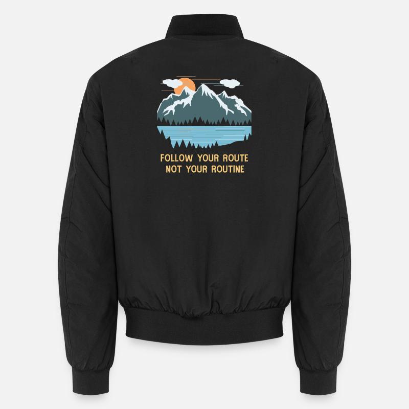 Berge - Unisex Bomberjacke - Schwarz
